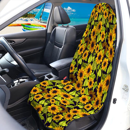 Hand Drawn Sunflower Pattern Print Waterproof Car Seat Cover