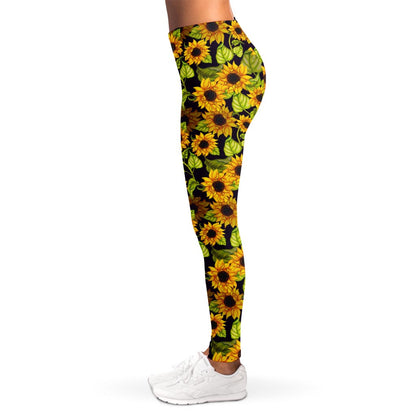 Hand Drawn Sunflower Pattern Print Women's Leggings