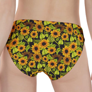 Hand Drawn Sunflower Pattern Print Women's Panties