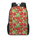 Hand Drawn Tomato Pattern Print 17 Inch Backpack