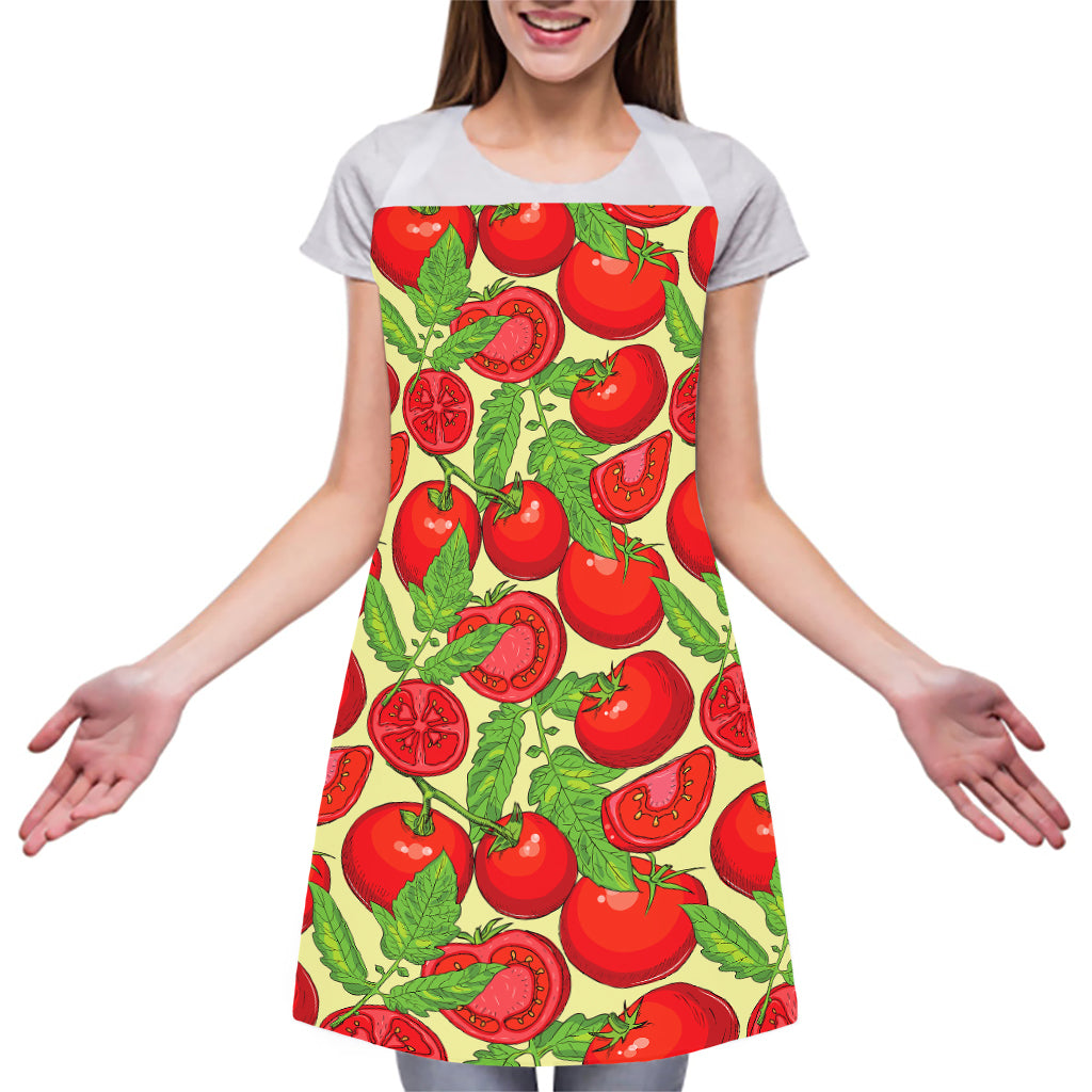 Hand Drawn Tomato Pattern Print Adjustable Apron