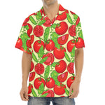 Hand Drawn Tomato Pattern Print Aloha Shirt