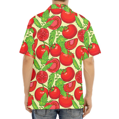 Hand Drawn Tomato Pattern Print Aloha Shirt
