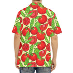 Hand Drawn Tomato Pattern Print Aloha Shirt