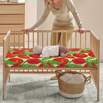 Hand Drawn Tomato Pattern Print Baby Crib Sheet