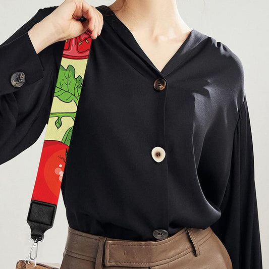 Hand Drawn Tomato Pattern Print Bag Strap