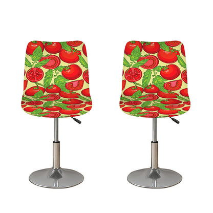 Hand Drawn Tomato Pattern Print Bar Stool Covers