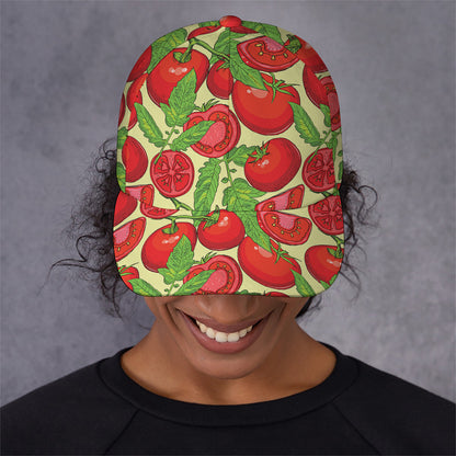 Hand Drawn Tomato Pattern Print Baseball Cap