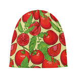 Hand Drawn Tomato Pattern Print Beanie