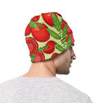 Hand Drawn Tomato Pattern Print Beanie