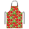 Hand Drawn Tomato Pattern Print Bib Apron With Pocket