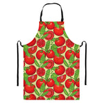 Hand Drawn Tomato Pattern Print Bib Apron With Pocket