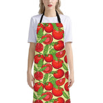 Hand Drawn Tomato Pattern Print Bib Apron With Pocket