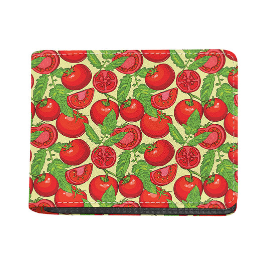 Hand Drawn Tomato Pattern Print Bifold Wallet