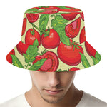Hand Drawn Tomato Pattern Print Bucket Hat