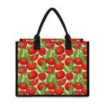 Hand Drawn Tomato Pattern Print Canvas Tote Bag
