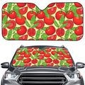 Hand Drawn Tomato Pattern Print Car Windshield Sun Shade