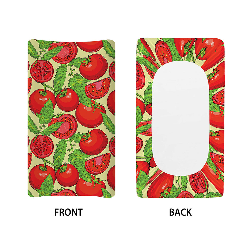 Hand Drawn Tomato Pattern Print Changing Pad Cover