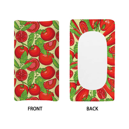 Hand Drawn Tomato Pattern Print Changing Pad Cover