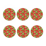 Hand Drawn Tomato Pattern Print Coaster Set