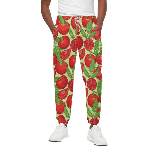 Hand Drawn Tomato Pattern Print Cotton Pants