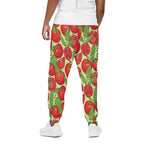 Hand Drawn Tomato Pattern Print Cotton Pants