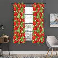 Hand Drawn Tomato Pattern Print Grommet Curtain Panels