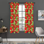 Hand Drawn Tomato Pattern Print Curtain