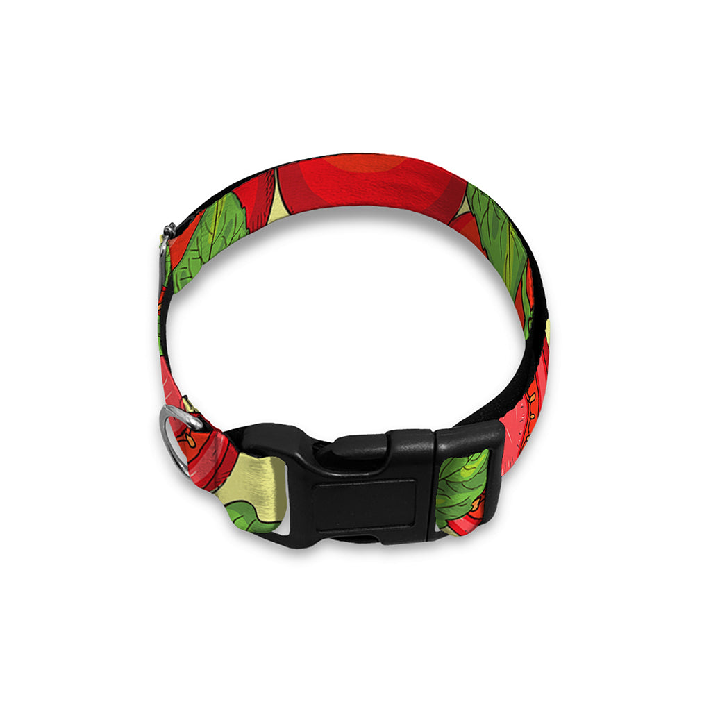 Hand Drawn Tomato Pattern Print Dog Collar