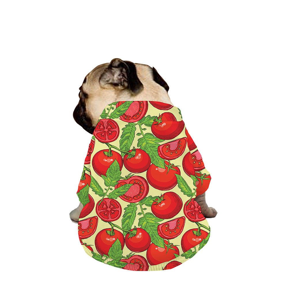Hand Drawn Tomato Pattern Print Dog Zip Up Jacket