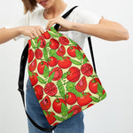 Hand Drawn Tomato Pattern Print Drawstring Backpack