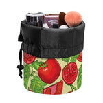 Hand Drawn Tomato Pattern Print Drawstring Makeup Bag