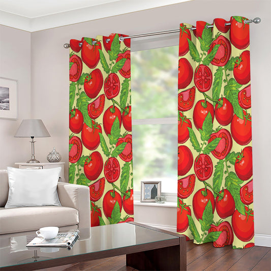 Hand Drawn Tomato Pattern Print Extra Wide Grommet Curtains