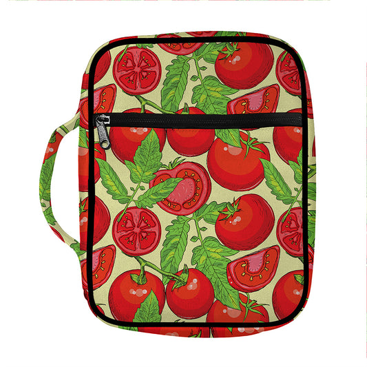 Hand Drawn Tomato Pattern Print Front Pocket Bible Bag