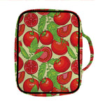 Hand Drawn Tomato Pattern Print Front Pocket Bible Bag