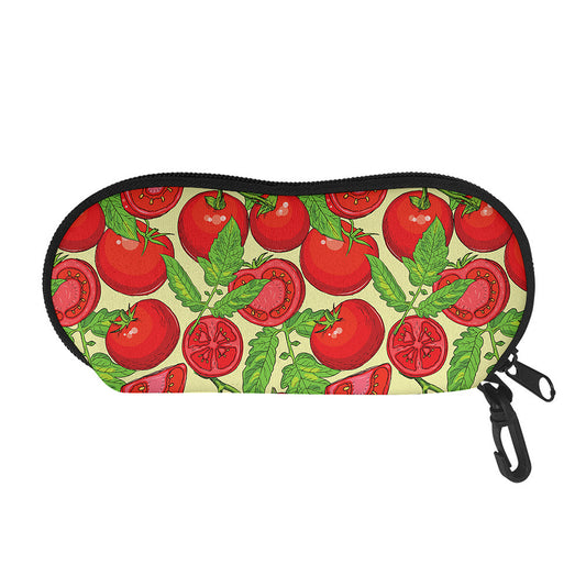 Hand Drawn Tomato Pattern Print Glasses Case