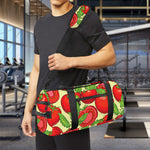 Hand Drawn Tomato Pattern Print Gym Bag