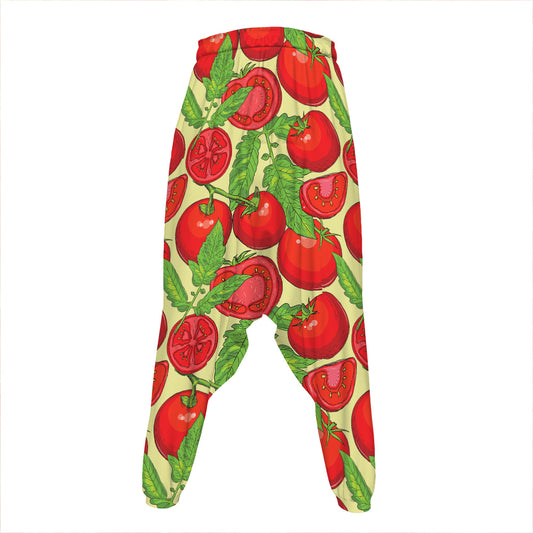 Hand Drawn Tomato Pattern Print Hammer Pants