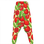Hand Drawn Tomato Pattern Print Hammer Pants