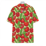 Hand Drawn Tomato Pattern Print Hawaiian Shirt