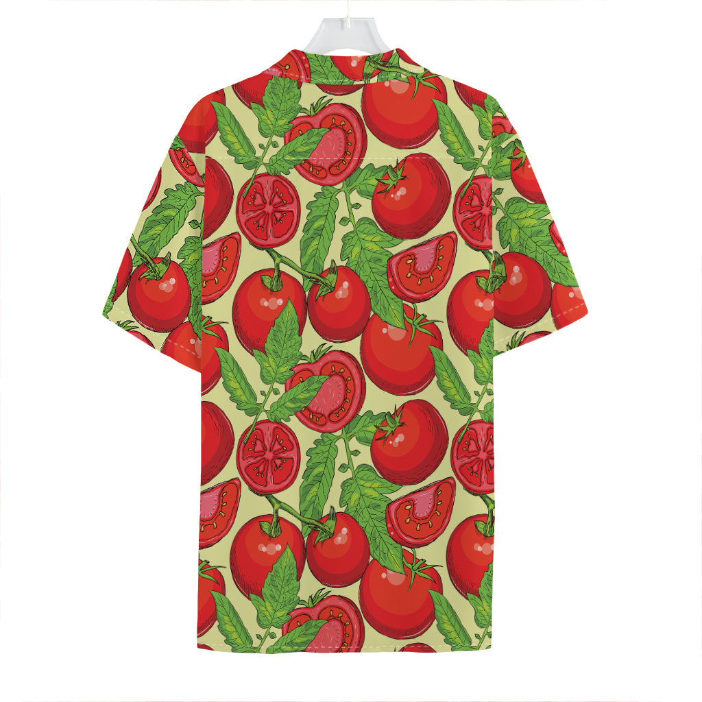 Hand Drawn Tomato Pattern Print Hawaiian Shirt