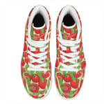 Hand Drawn Tomato Pattern Print High Top Leather Sneakers
