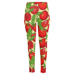 Hand Drawn Tomato Pattern Print High-Waisted Pocket Leggings