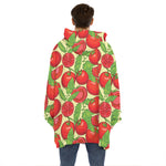 Hand Drawn Tomato Pattern Print Hoodie Blanket