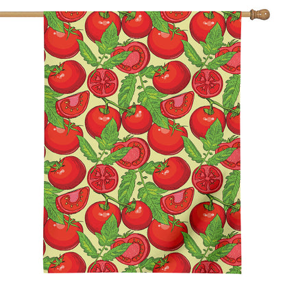 Hand Drawn Tomato Pattern Print House Flag