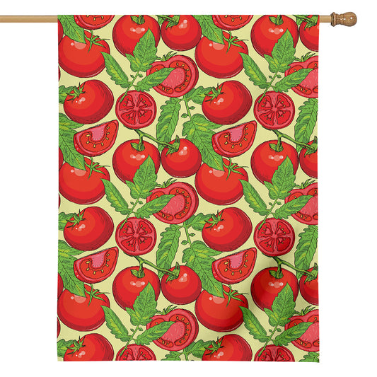 Hand Drawn Tomato Pattern Print House Flag