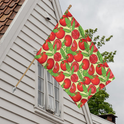 Hand Drawn Tomato Pattern Print House Flag