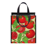 Hand Drawn Tomato Pattern Print Insulated Lunch Tote