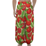 Hand Drawn Tomato Pattern Print Lantern Pants