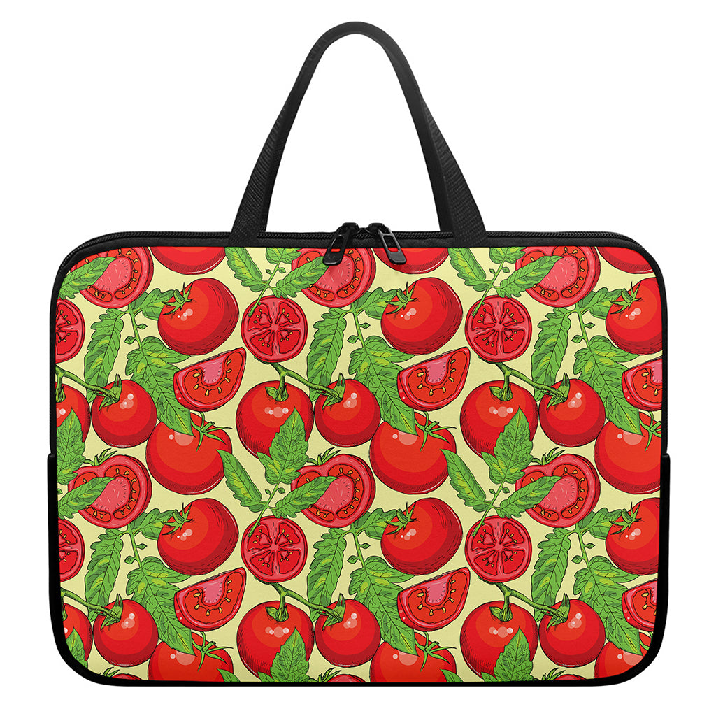 Hand Drawn Tomato Pattern Print Laptop Sleeve With Handle